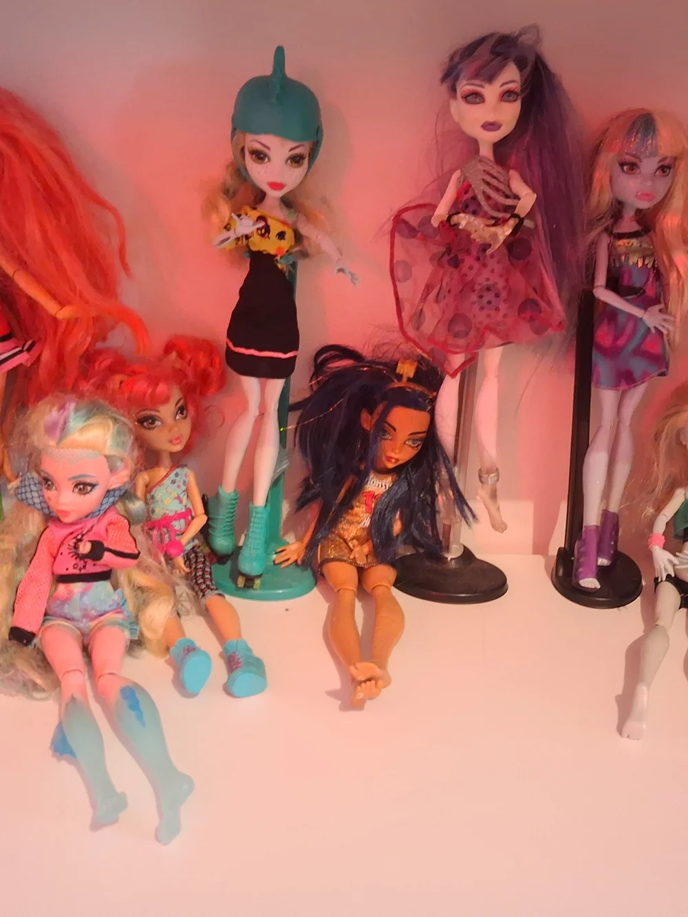 monster high dolls with purple, teal, pink and blue accents 11 Total